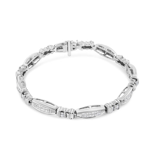 14K White Gold 2.0 Cttw Channel - Set Alternating Baguette and - Ontymer