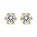 14K Yellow Gold 2.0 Cttw Round Diamond Crown Stud Earrings (I - J Color, - Ontymer