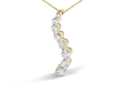 14k Yellow Gold 3.0 cttw Baguette and Brilliant Round - Cut Diamond - Ontymer