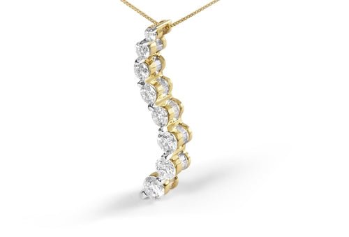 14k Yellow Gold 3.0 cttw Baguette and Brilliant Round - Cut Diamond - Ontymer