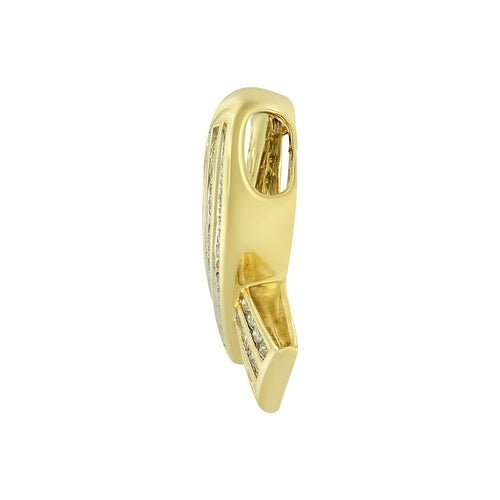 14K Yellow Gold 2 5/8 cttw Channel Set White Diamond Awareness Ribbon - Ontymer