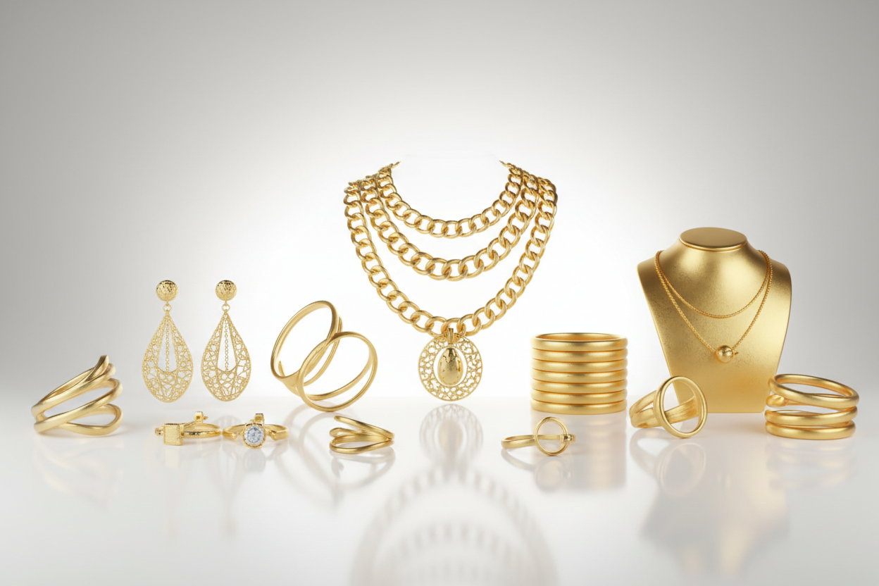 3D GOLD JEWELRY 14, 18 24 K 
