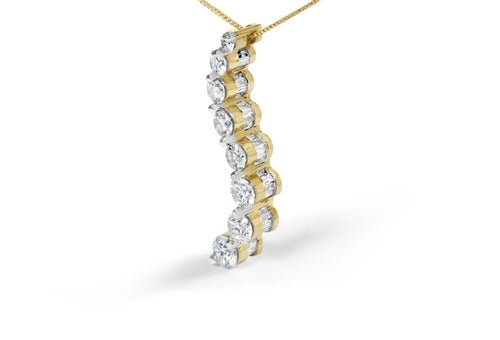 14k Yellow Gold 3.0 cttw Baguette and Brilliant Round - Cut Diamond - Ontymer