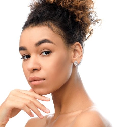 18K Rose Gold 8 1/3 Cttw Pear and Round Diamond Floral Cluster Omega - Ontymer