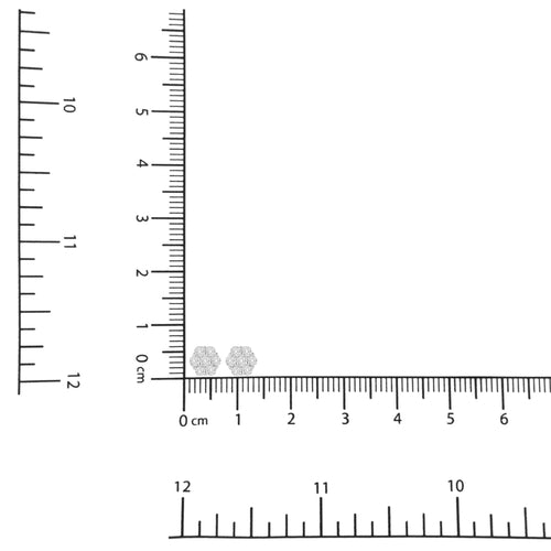 14K White Gold 3 cttw Prong Set Round - Cut Diamond Floral Cluster Stud - Ontymer