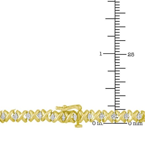10K Yellow Gold 4 cttw Brilliant Round - Cut Diamond Graduating Riviera - Ontymer