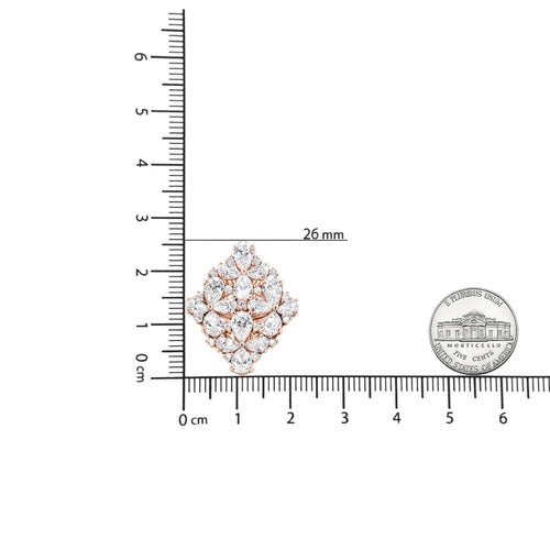 18K Rose Gold 8 1/3 Cttw Pear and Round Diamond Floral Cluster Omega - Ontymer