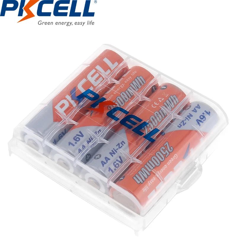 8Pcs/PKCELL AA NIZN battery 1.6V 2500MWH AA Rechargeable Battery 2A Batteries Baterias Bateria and 2Pcs AA Battery Hold Case Box - Ontymer