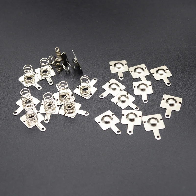 20pcs/ Replacement Metal Batteries Spring Contact Plate Silver For AA AAA Batteries - Ontymer