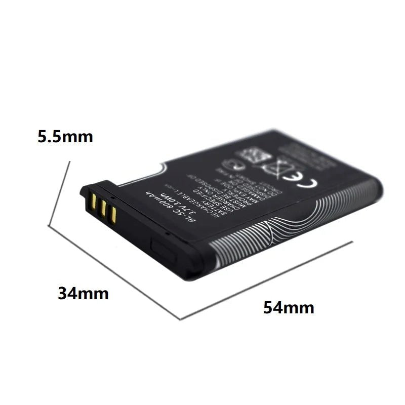 1Pcs 3.7V 1020mAh Battery BL - 5C BL5C BL 5C Rechargeable Batteries For Nokia 2112 2118 2255 2270 2280 2300 2600 2610 3125 3230 - Ontymer