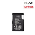 1Pcs 3.7V 1020mAh Battery BL - 5C BL5C BL 5C Rechargeable Batteries For Nokia 2112 2118 2255 2270 2280 2300 2600 2610 3125 3230 - Ontymer