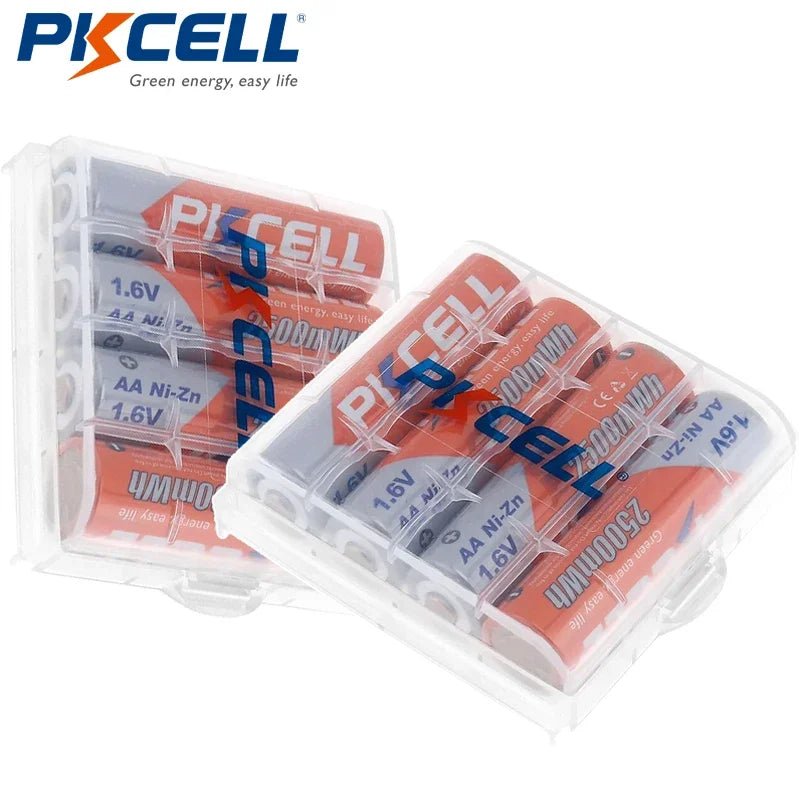 8Pcs/PKCELL AA NIZN battery 1.6V 2500MWH AA Rechargeable Battery 2A Batteries Baterias Bateria and 2Pcs AA Battery Hold Case Box - Ontymer