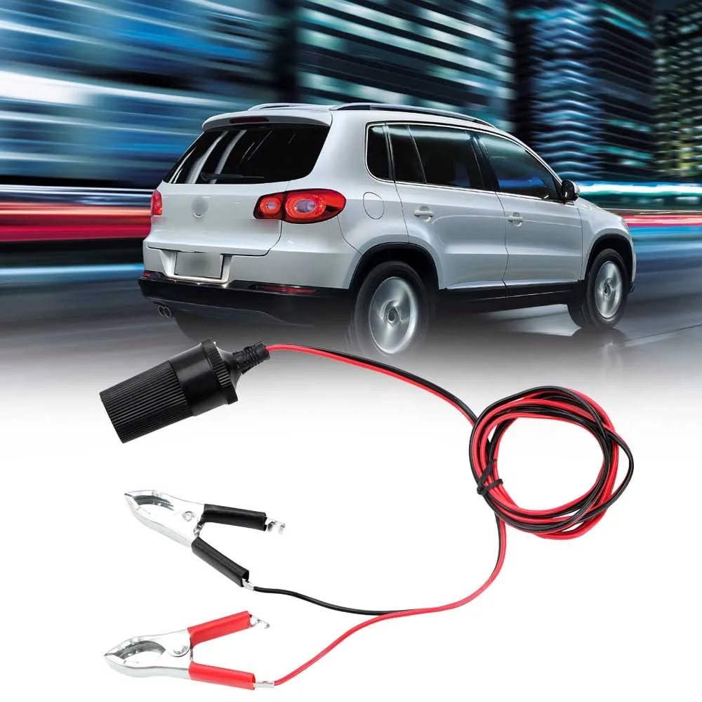 Car Accessories 12V 15A Female Batteries Socket Plug Car Battery Terminal Clamp Clip Cigarette Lighter Power Socket Adaptor - Ontymer