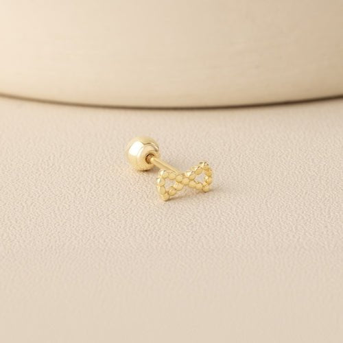 14K (58.5%) SOLID GOLD DOTTIE BOW TIE PIERCING - Ontymer