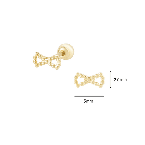 14K (58.5%) SOLID GOLD DOTTIE BOW TIE PIERCING - Ontymer