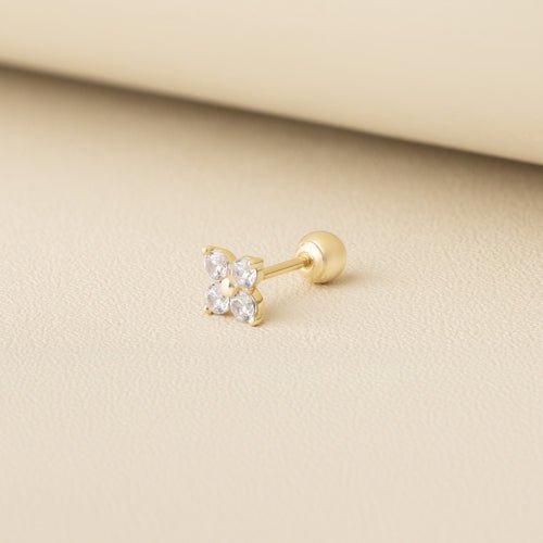 14K (58.5%) SOLID GOLD LILAC FLOWER PIERCING - Ontymer