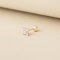 14K (58.5%) SOLID GOLD LILAC FLOWER PIERCING - Ontymer