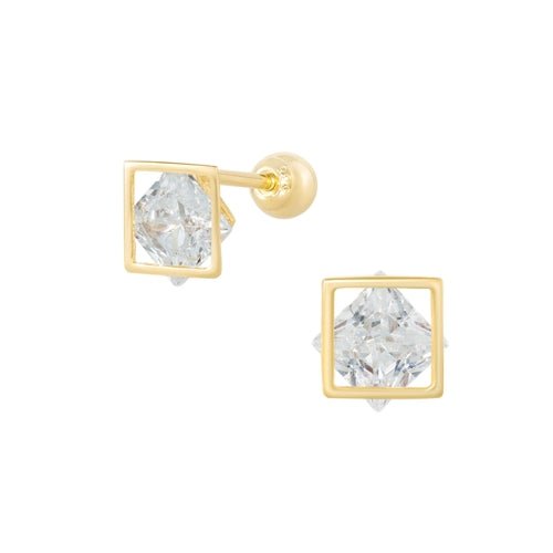 14K (58.5%) SOLID GOLD SQUARE PIERCING - Ontymer