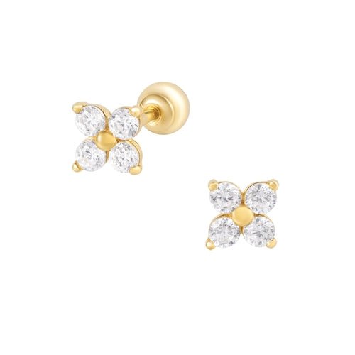 14K (58.5%) SOLID GOLD LILAC FLOWER PIERCING - Ontymer