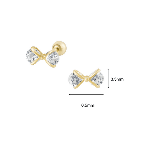 14K (58.5%) SOLID GOLD CUBIC BOW TIE PIERCING - Ontymer