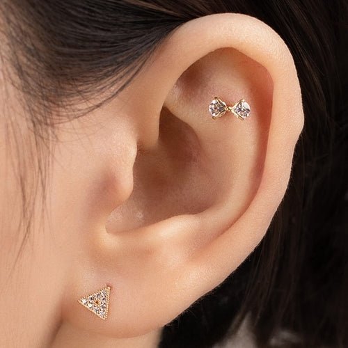 14K (58.5%) SOLID GOLD CUBIC BOW TIE PIERCING - Ontymer