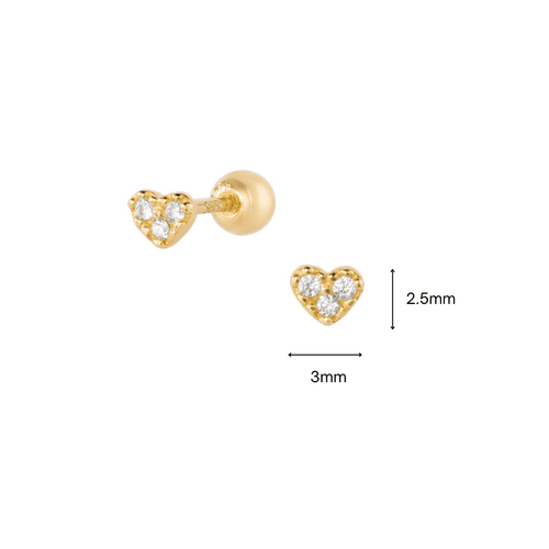 14K (58.5%) SOLID GOLD MINI HEART PIERCING - Ontymer