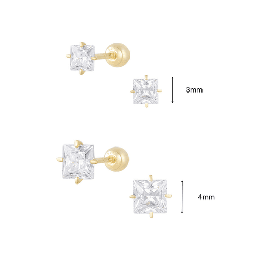 14K (58.5%) SOLID GOLD SQUARE CUBIC PIERCING - Ontymer