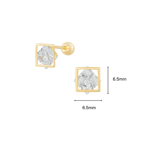 14K (58.5%) SOLID GOLD SQUARE PIERCING - Ontymer