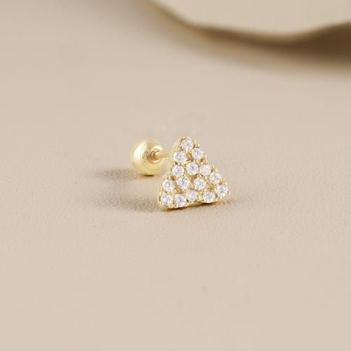 14K (58.5%) SOLID GOLD BRILLIANT TRIQUETRA PIERCING - Ontymer