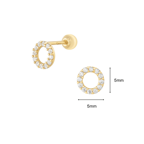 14K (58.5%) SOLID GOLD SPARKLING CIRCLE PIERCING - Ontymer
