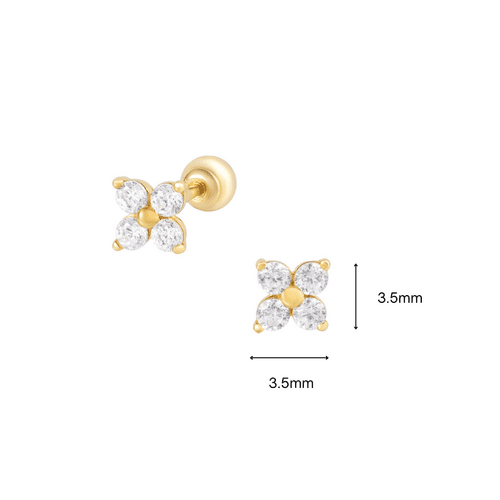 14K (58.5%) SOLID GOLD LILAC FLOWER PIERCING - Ontymer