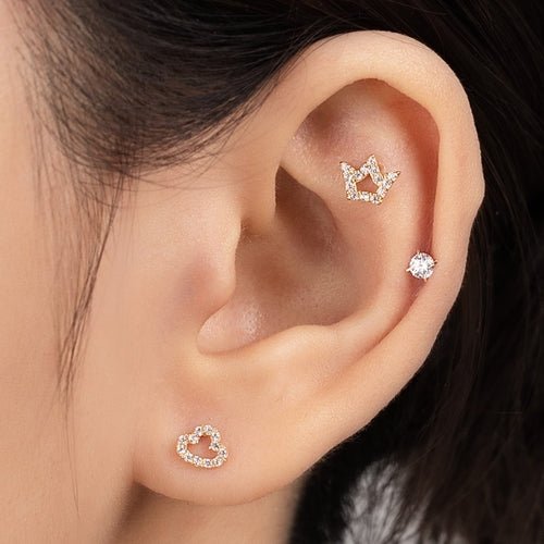 14K (58.5%) SOLID GOLD CROWNIE PIERCING - Ontymer