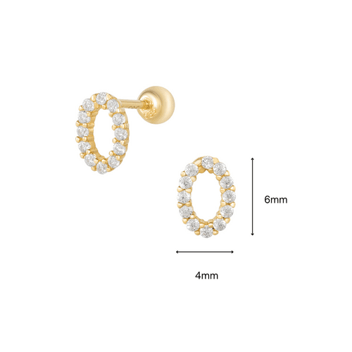 14K (58.5%) SOLID GOLD OVAL PIERCING - Ontymer