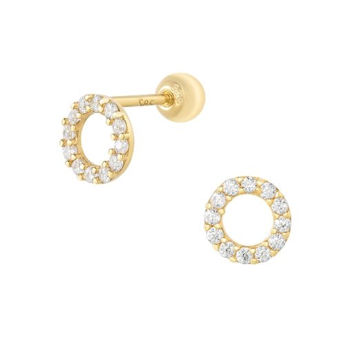 14K (58.5%) SOLID GOLD SPARKLING CIRCLE PIERCING - Ontymer