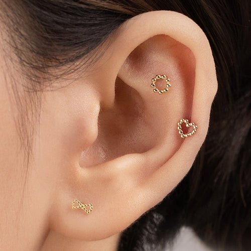 14K (58.5%) SOLID GOLD DOTTIE HEART PIERCING - Ontymer