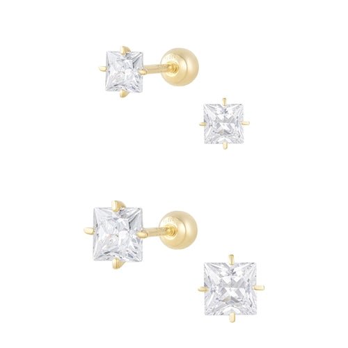 14K (58.5%) SOLID GOLD SQUARE CUBIC PIERCING - Ontymer