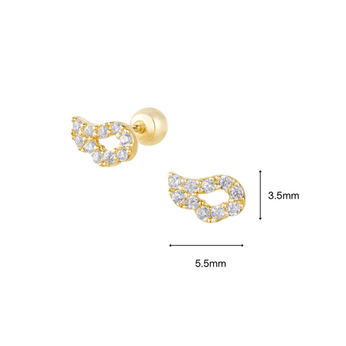 14K (58.5%) SOLID GOLD ANGELIC WING PIERCING - Ontymer