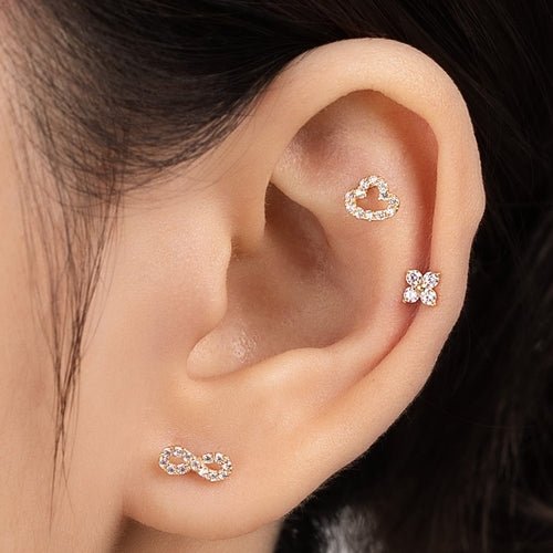 14K (58.5%) SOLID GOLD LILAC FLOWER PIERCING - Ontymer