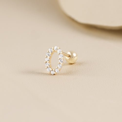 14K (58.5%) SOLID GOLD OVAL PIERCING - Ontymer