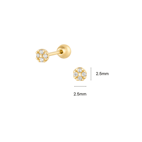 14K (58.5%) SOLID GOLD TINY CIRCLE PIERCING - Ontymer