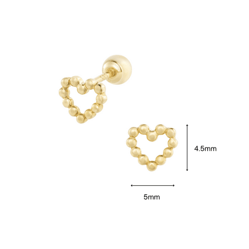 14K (58.5%) SOLID GOLD DOTTIE HEART PIERCING - Ontymer