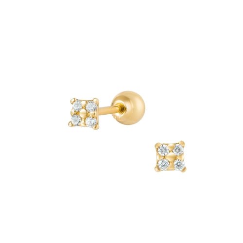 14K (58.5%) SOLID GOLD TINY SQUARE PIERCING - Ontymer