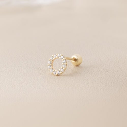 14K (58.5%) SOLID GOLD SPARKLING CIRCLE PIERCING - Ontymer