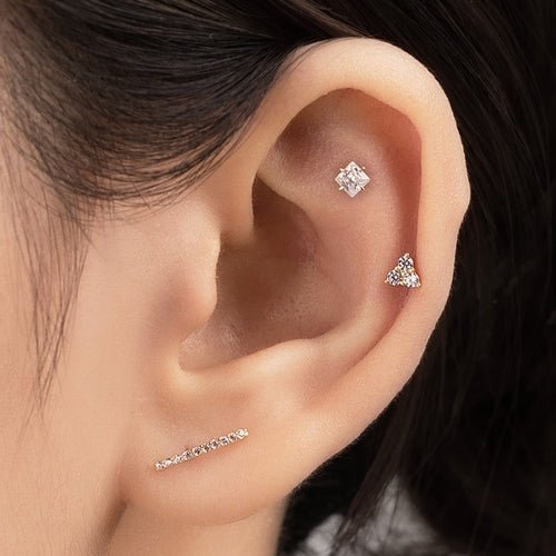 14K (58.5%) SOLID GOLD SQUARE CUBIC PIERCING - Ontymer