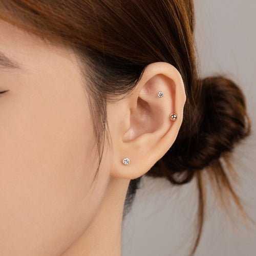 14K (58.5%) SOLID GOLD BALL PIERCING - Ontymer