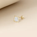 14K (58.5%) SOLID GOLD SQUARE PIERCING - Ontymer