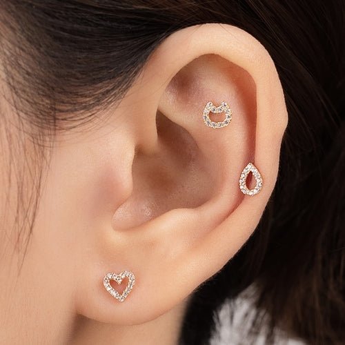 14K (58.5%) SOLID GOLD CATTIE PIERCING - Ontymer