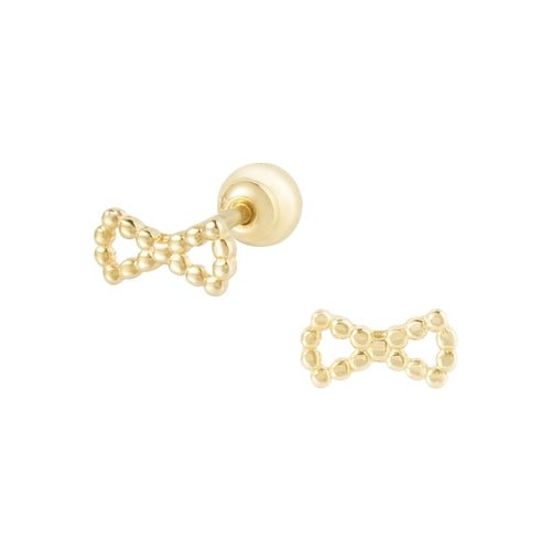 14K (58.5%) SOLID GOLD DOTTIE BOW TIE PIERCING - Ontymer