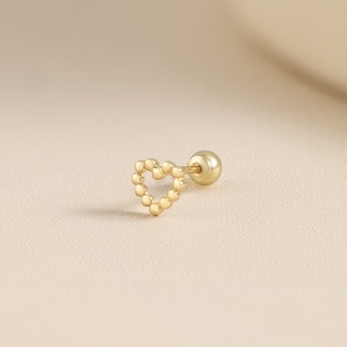 14K (58.5%) SOLID GOLD DOTTIE HEART PIERCING - Ontymer