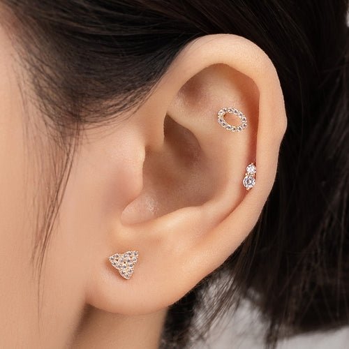 14K (58.5%) SOLID GOLD BRILLIANT TRIQUETRA PIERCING - Ontymer